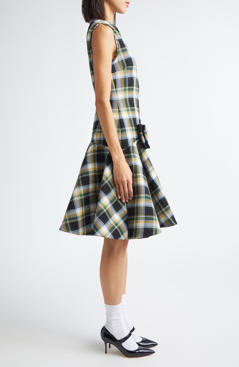 Shushu/Tong Plaid Asymmetric Neck Dress, Alternate, color, Green Plaid