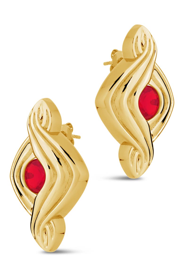 Danish Cubic Zirconia Drop Earrings, Alternate, color, GOLD