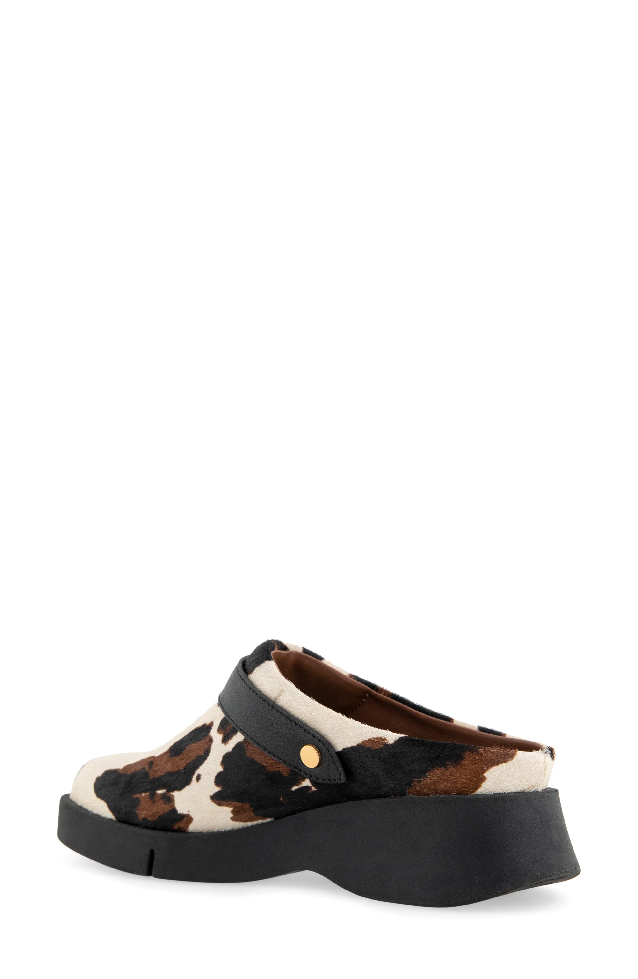 Fox Convertible Clog, Alternate, color, COW PRINT HAIR ON CALF