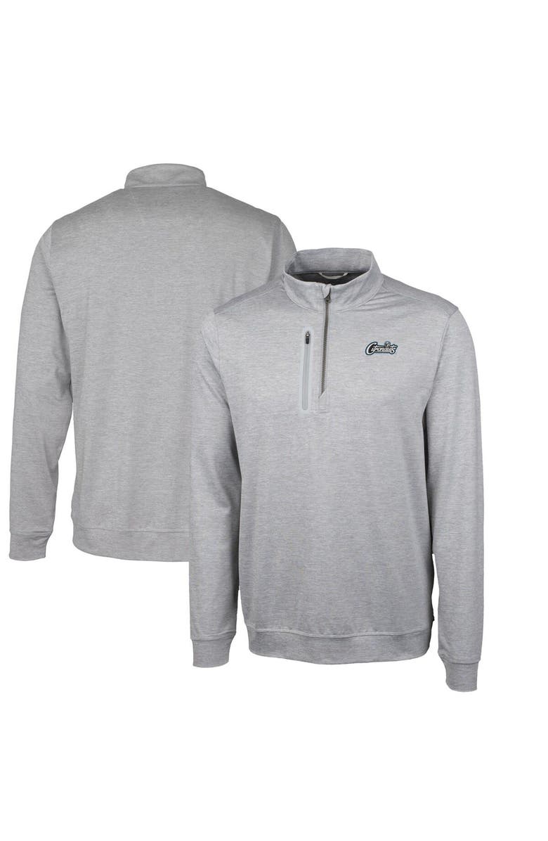 Cutter & Buck Men's Cutter & Buck Gray UCF Knights Citronaut Stealth Heathered Quarter-Zip Pullover Top, Main, color, 