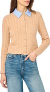 CeCe Cable Knit Twofer Cardigan
