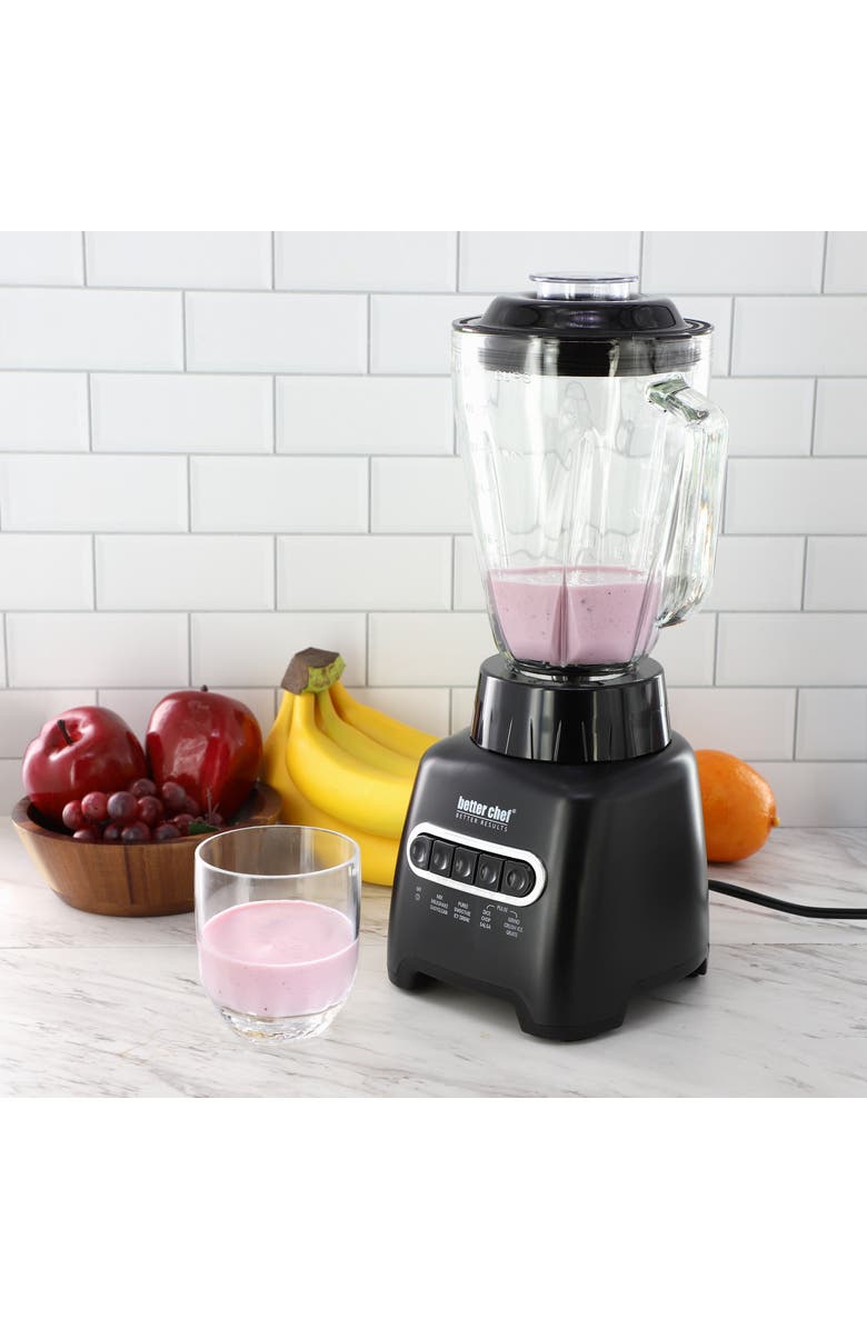 Better Chef 6 Cup 500-Watt Glass Jar 12 Preset Function Blender in Black, Alternate, color, Black