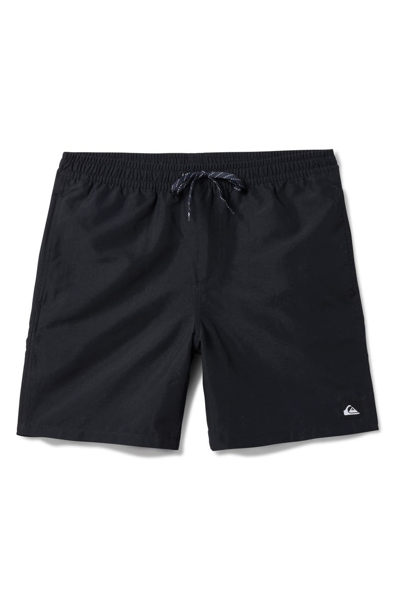 Quiksilver Everyday Solid Volley Swim Trunks, Main, color, Black