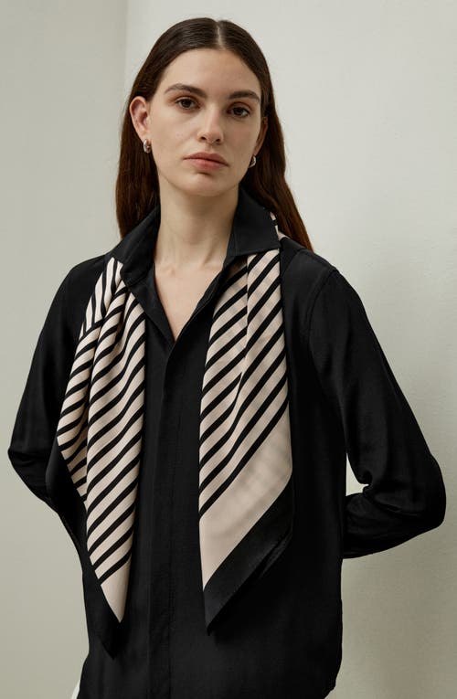 Lilysilk Mid-century Pattern Silk Scarf In Camel