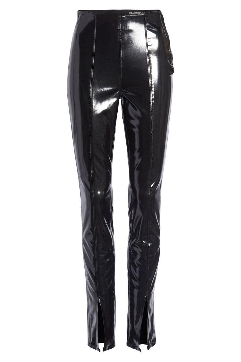 Patent Faux Leather Leggings, Alternate, color, DOMINATRIX