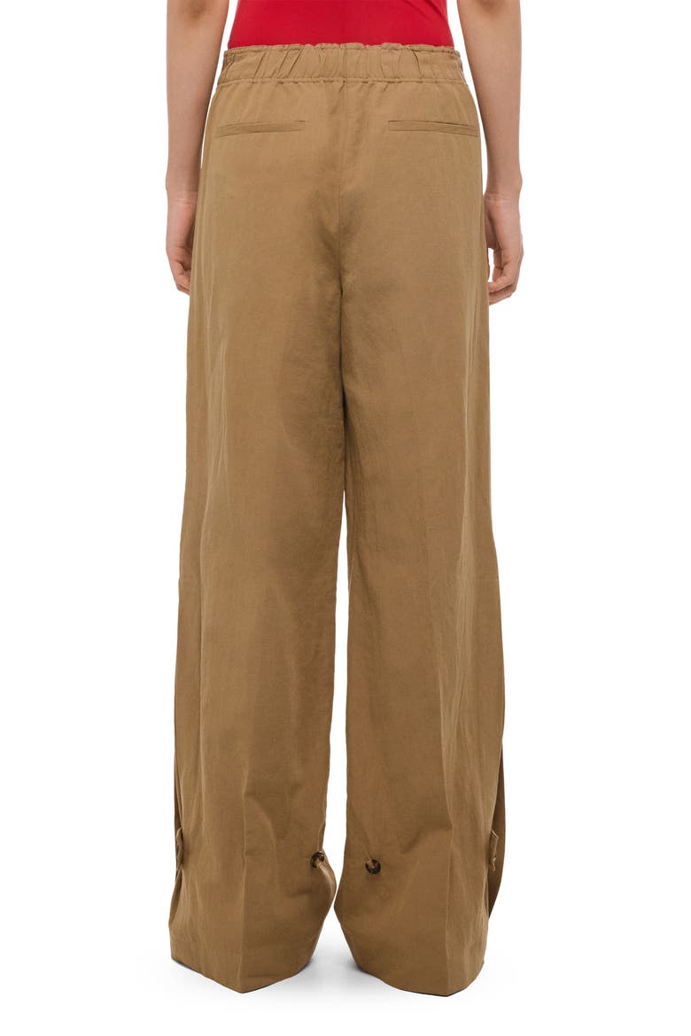 Cotton & Linen Wide Leg Trousers, Alternate, color, TRENCH
