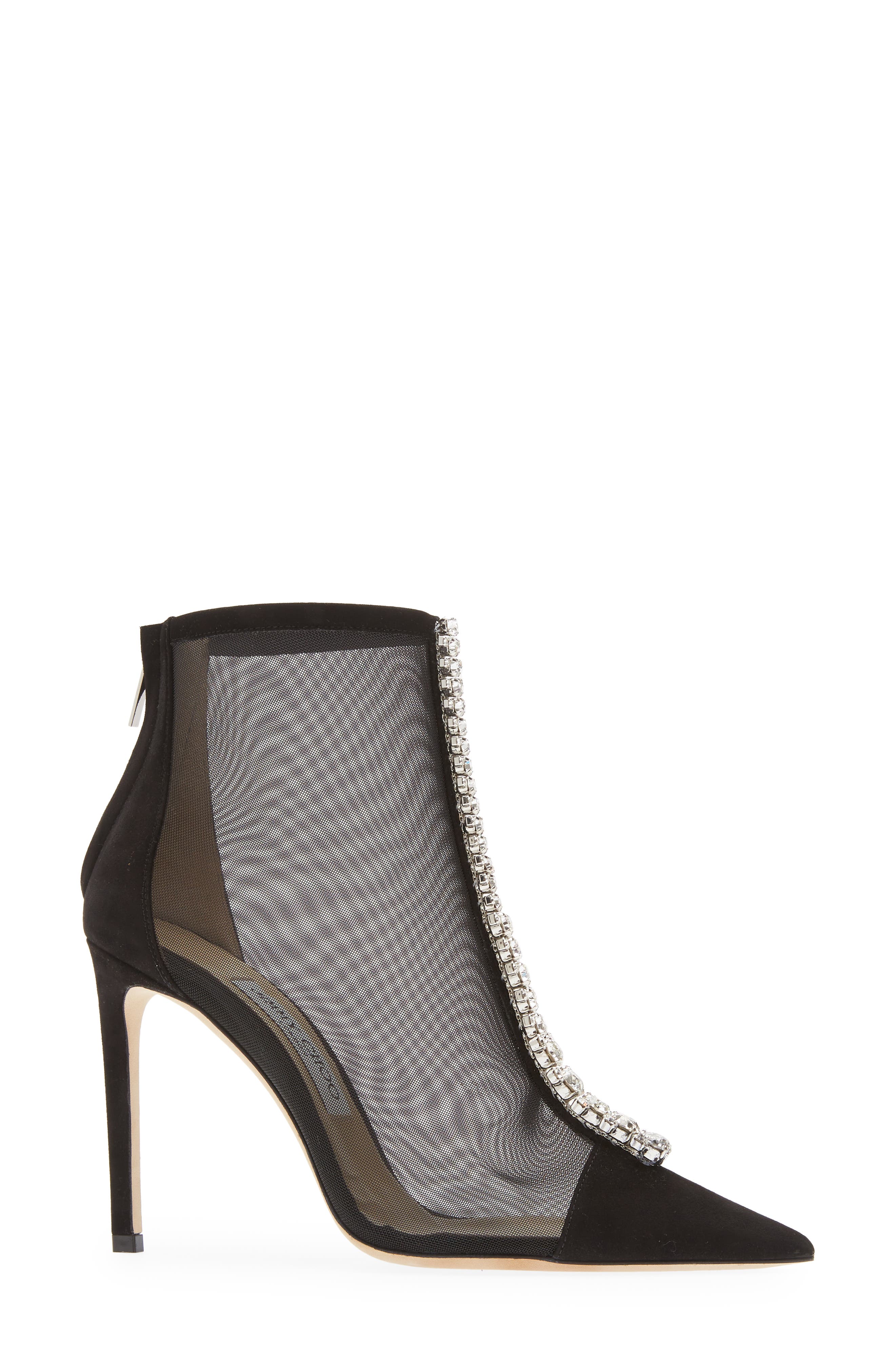 Jimmy Choo Bing Crystal Embellished Mesh Bootie, Alternate, color, 