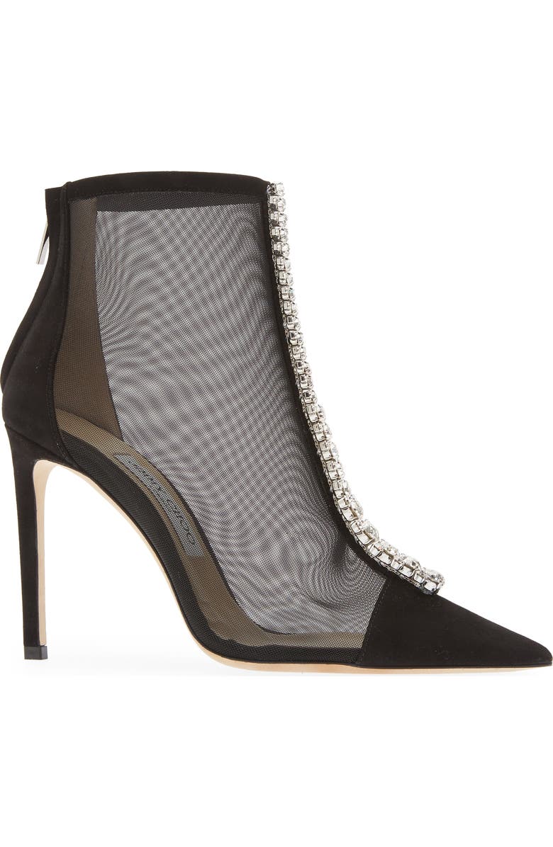 Jimmy Choo Bing Crystal Embellished Mesh Bootie, Alternate, color,