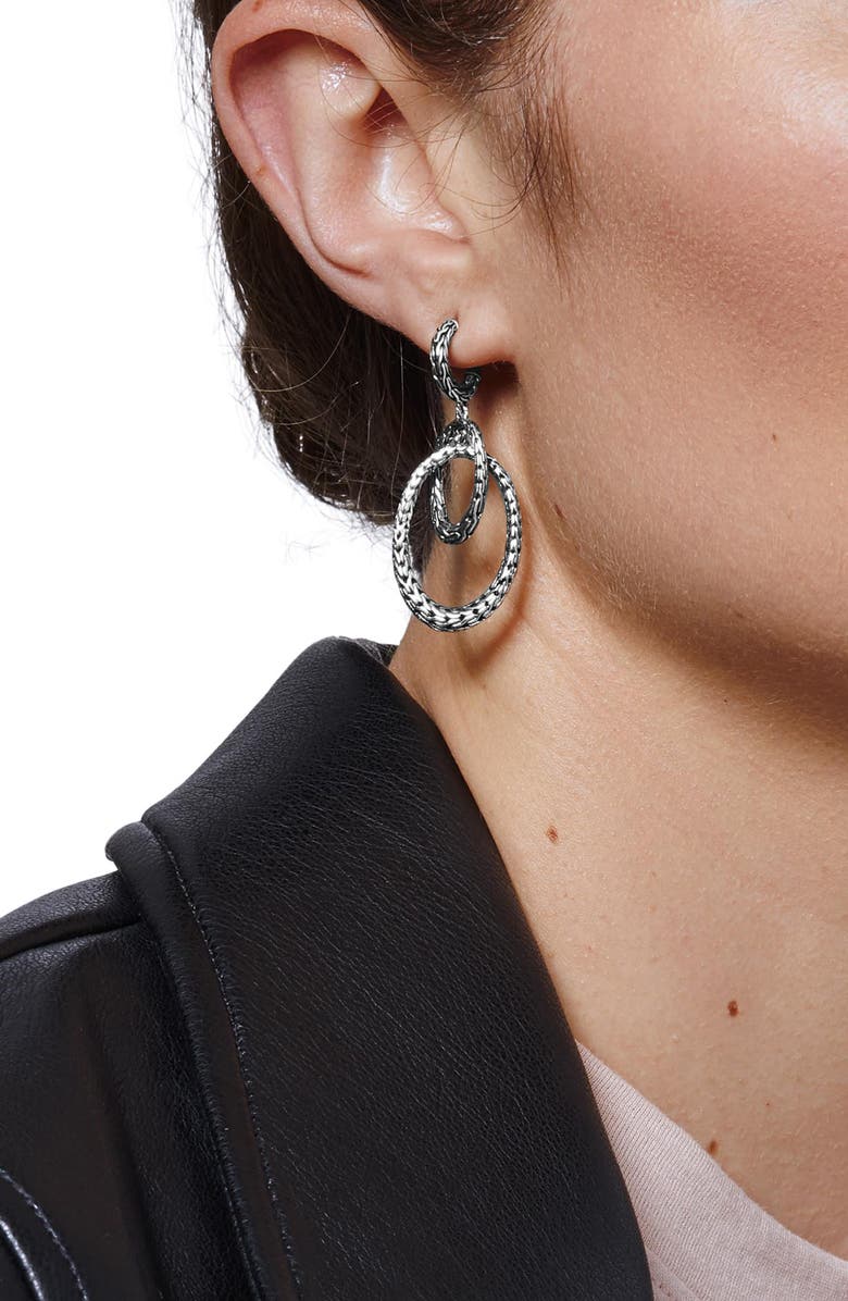 John Hardy Sterling Silver Chain Drop Earrings, Alternate, color, 