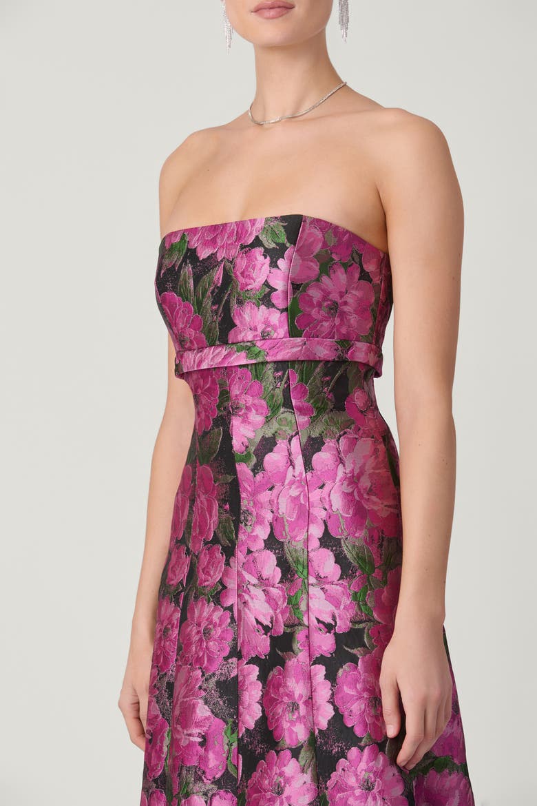 Essex Floral Jacquard Nia Dress, Alternate, color, Magenta/Green