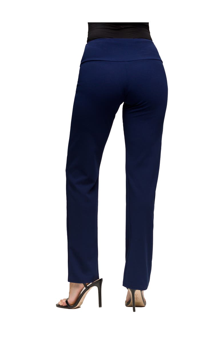 24seven Comfort Apparel Maternity Stretch High Waist Dress Pants, Alternate, color, Navy