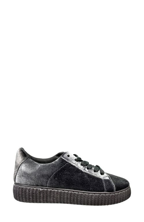 Ninety Union Frenzy Velvet Platform Sneaker In Grey