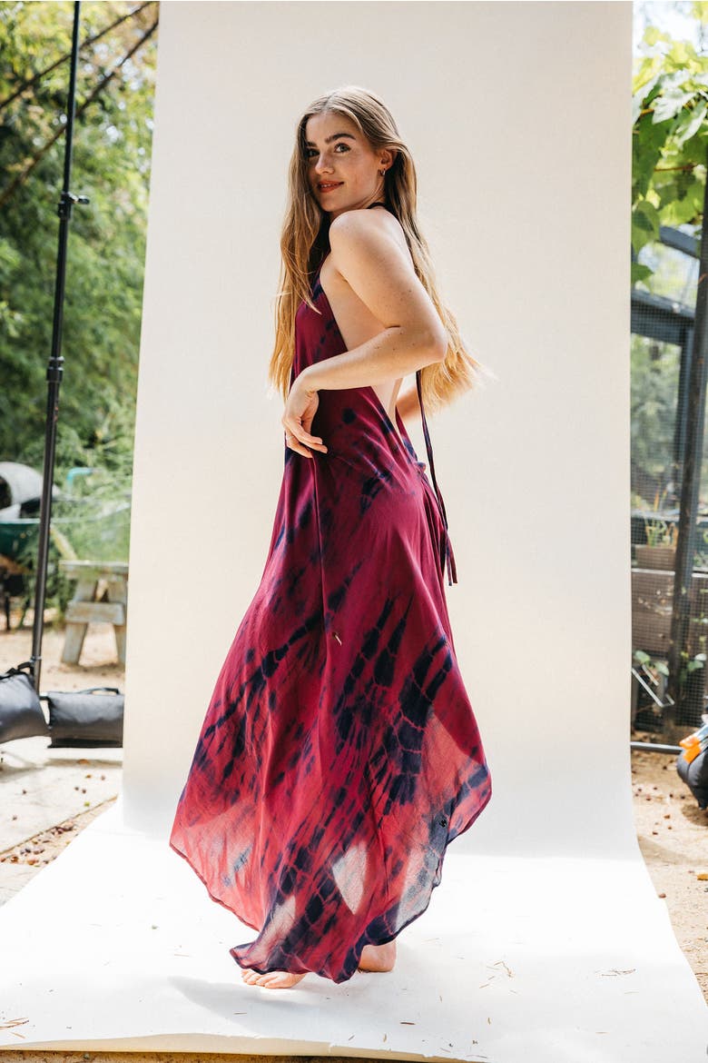 Classic Silk Dress Ross, Alternate, color, Maroon