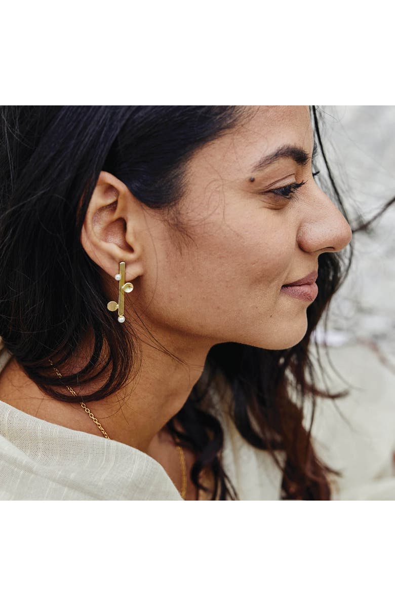 Dhwani Bansal Vaara Mini Studs, Alternate, color, Gold Plated