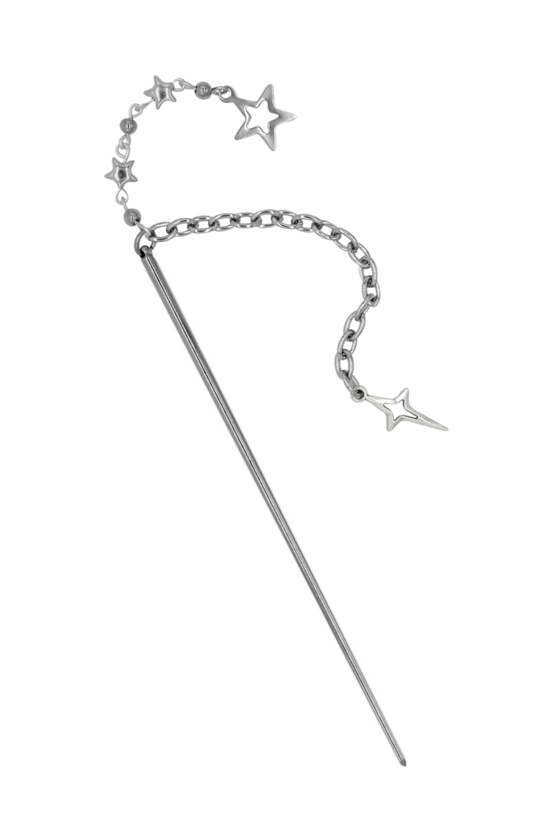 Velvet Luna Steel Hair Pin With Sparkle Charm, Main, color, Silver