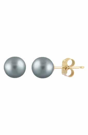 14K Yellow Gold Freshwater Pearl Stud Earrings