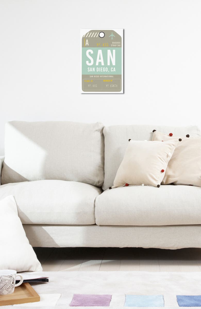 Oliver Gal San Diego Luggage Tag Wall Art, Alternate, color, 