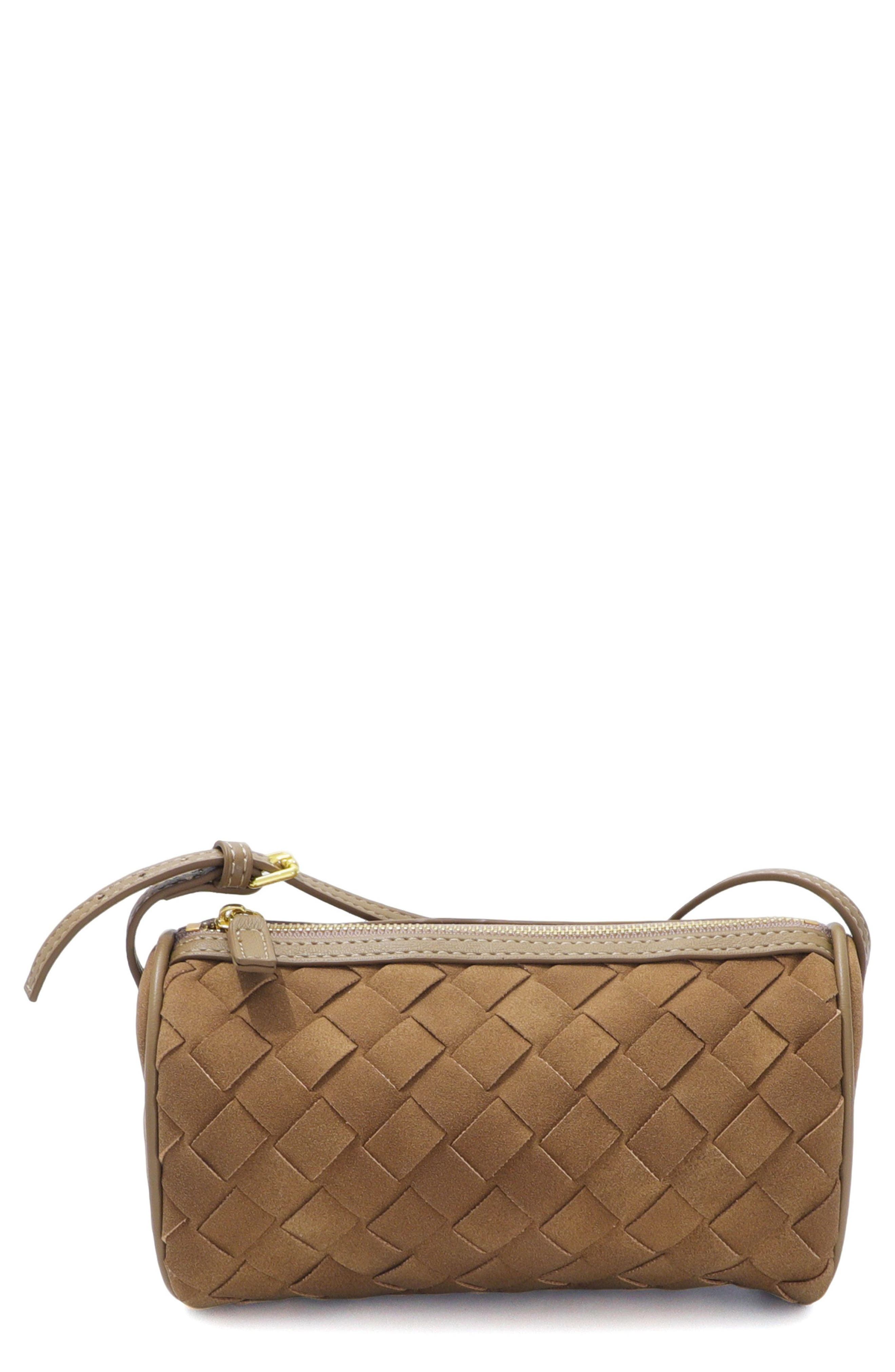 Mini Woven Faux Leather Shoulder Bag