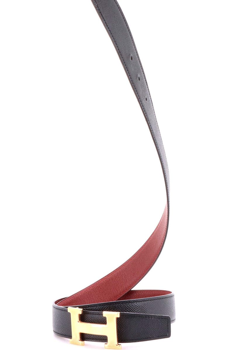 Pre-Owned Hermes Constance Reversible Belt Leather Wide, Alternate, color, Black