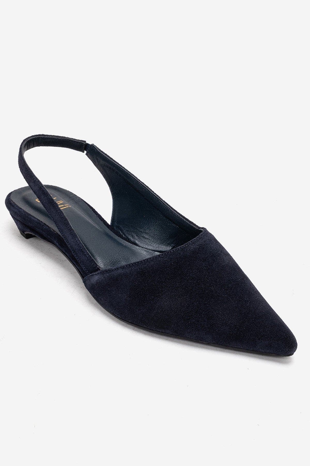 Forever & Always Shoes Berlina Leather Slingback Pump, Alternate, color, Navy Suede