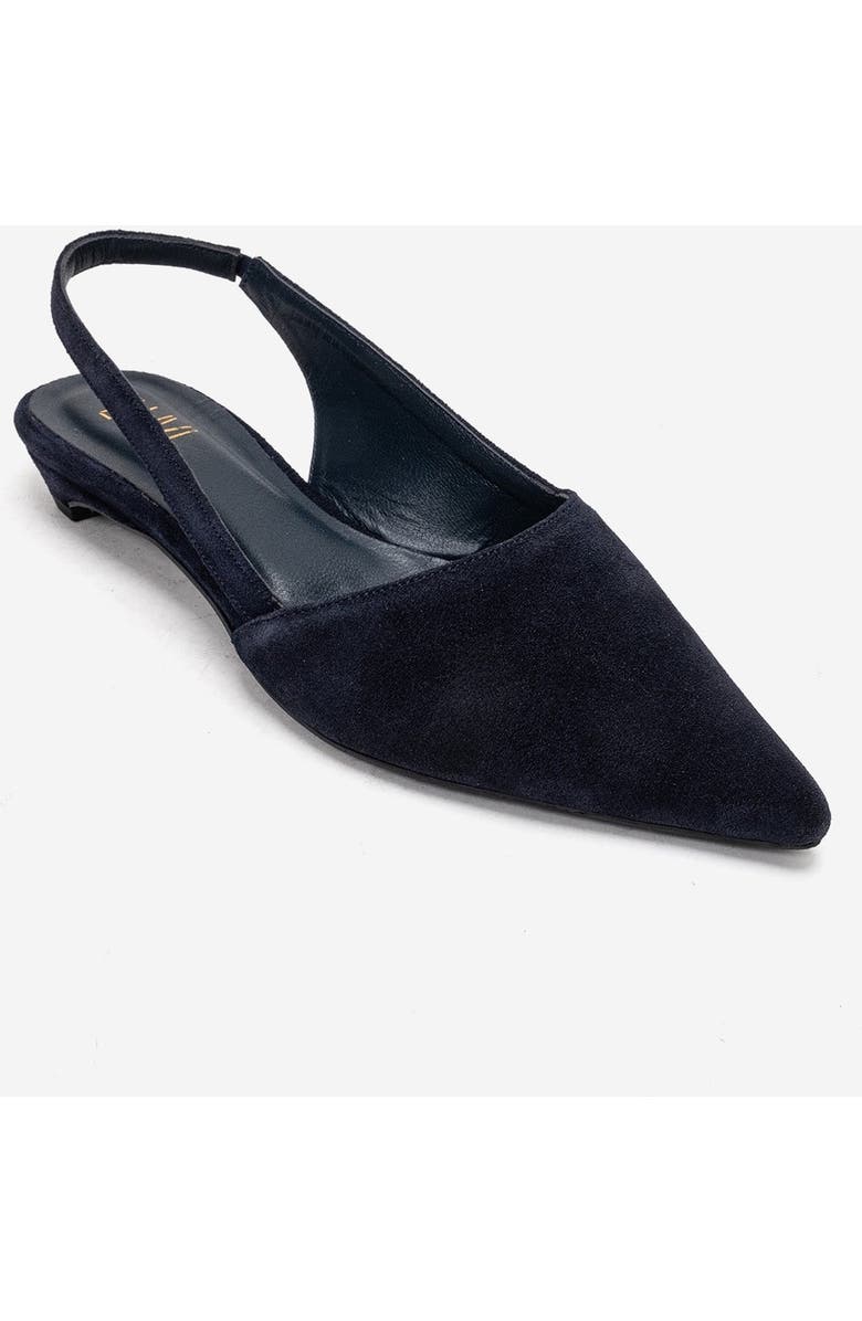 Forever & Always Shoes Berlina Leather Slingback Pump, Alternate, color, Navy Suede