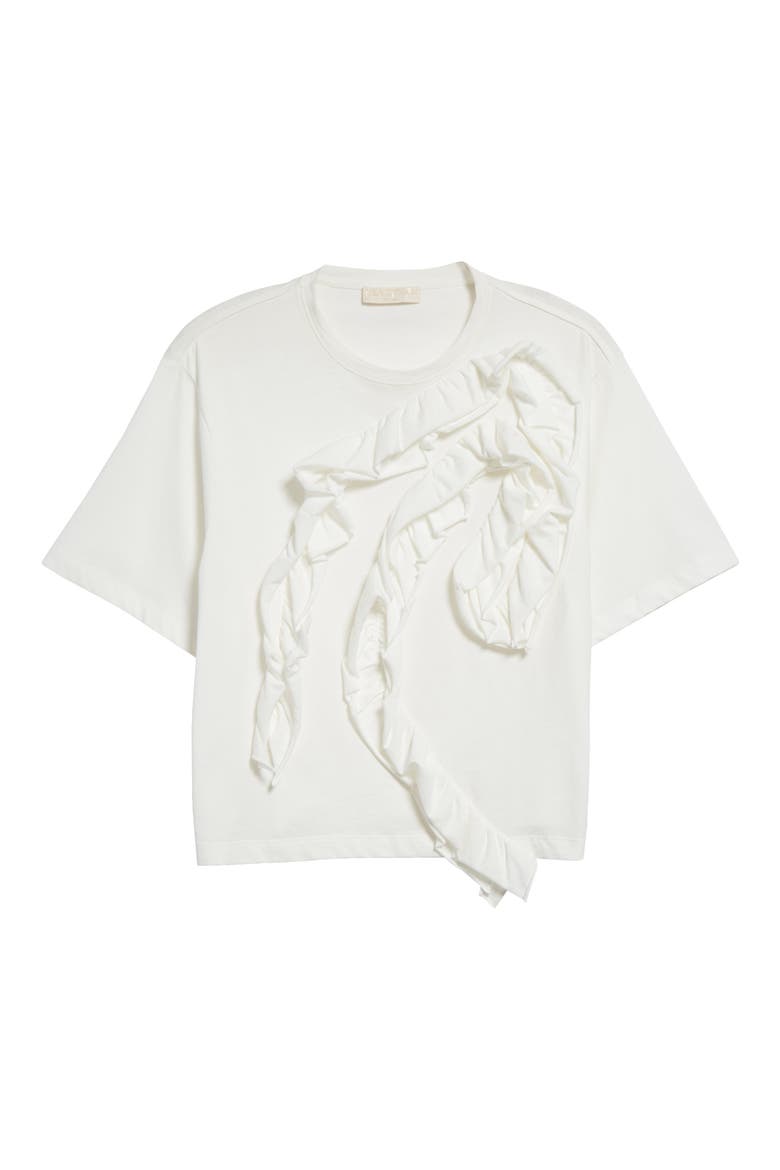 Aris Ruffle Cotton Top, Alternate, color, PRISTINE