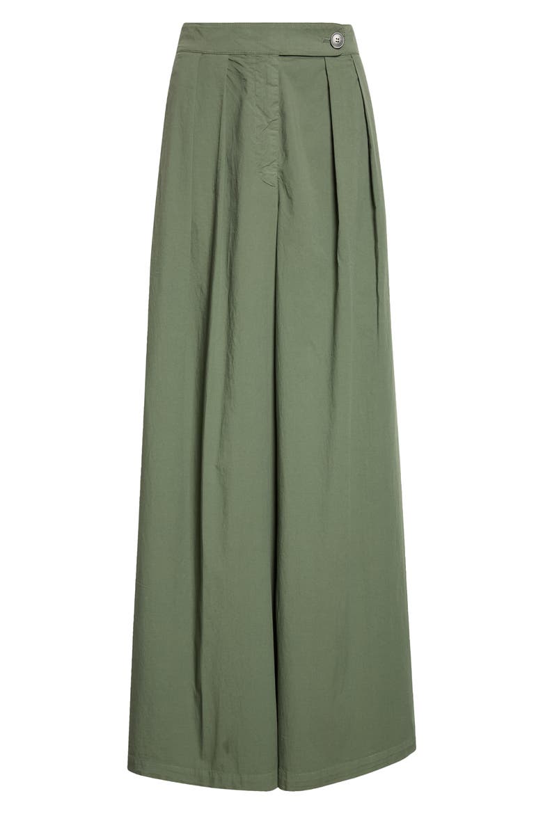 Pamplona Pleated Stretch Cotton Wide Leg Pants, Alternate, color, SAGE