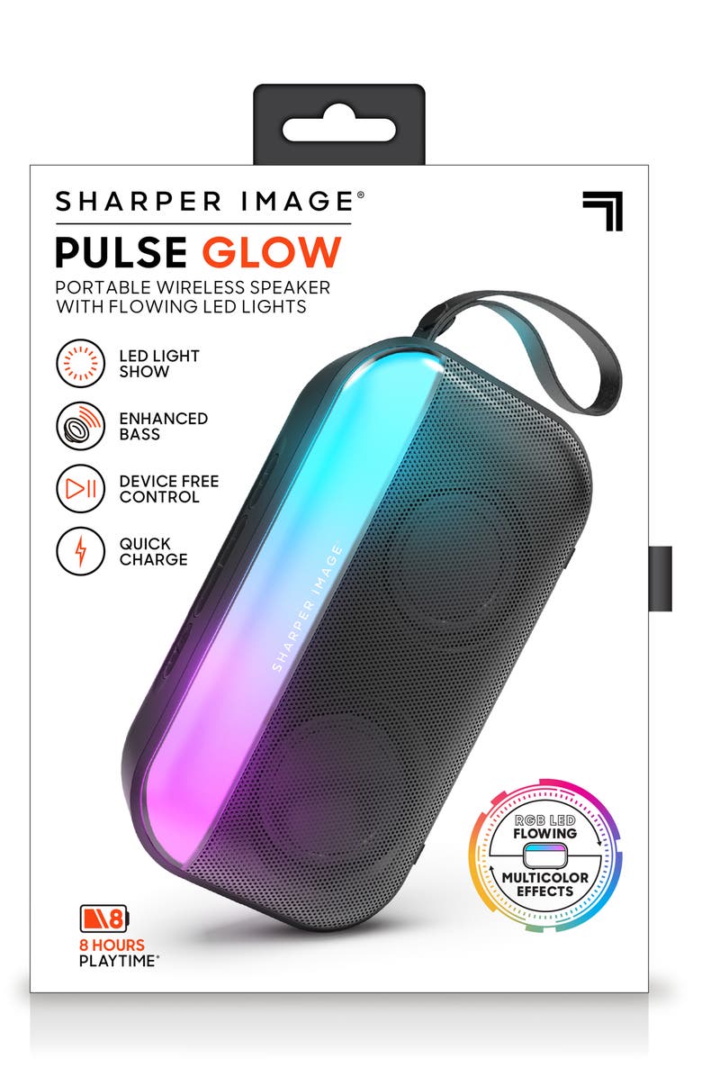 Sharper Image Pulse Glow Portable Speaker, Alternate, color, Black