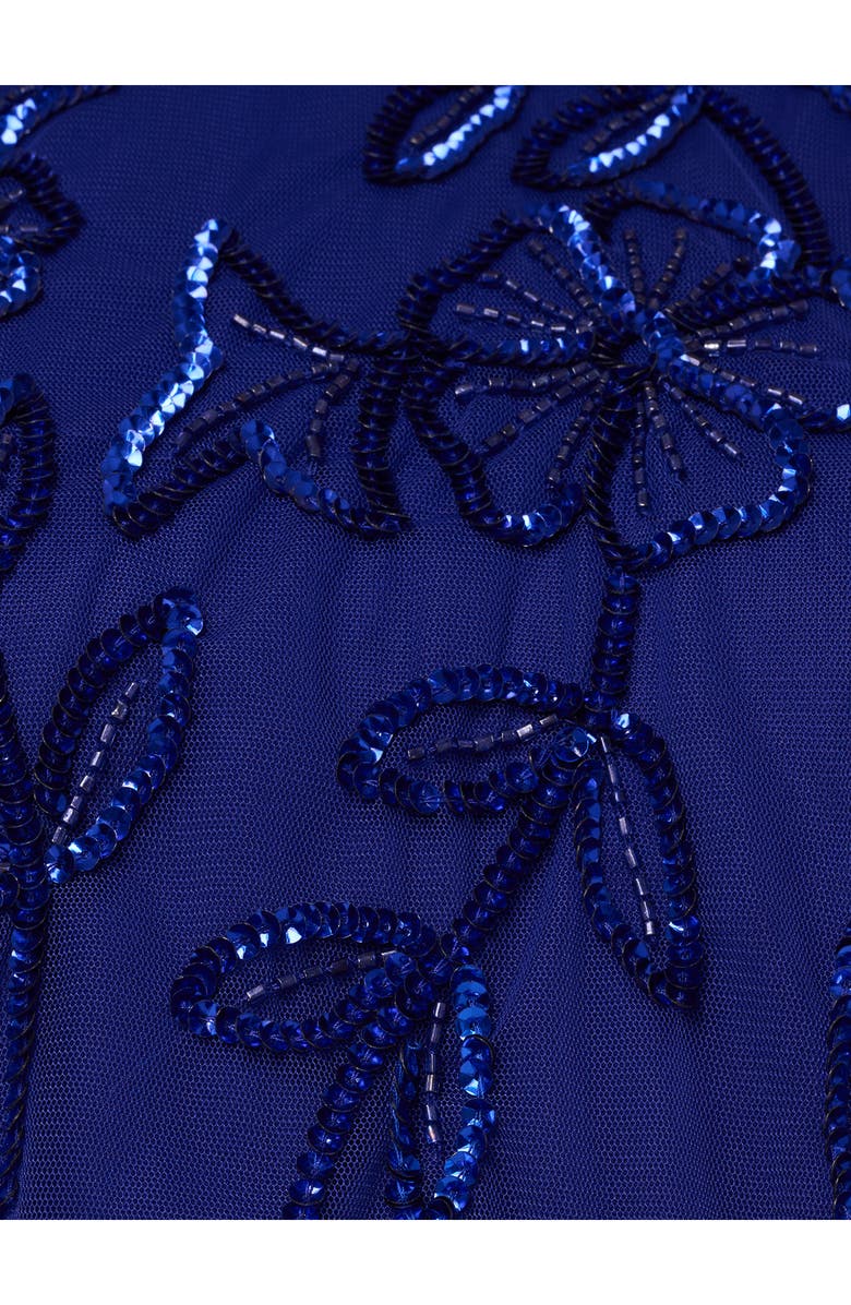 Adrianna Papell Beaded Blouson Cocktail Maxi Dress, Alternate, color, Dark Blue Violet