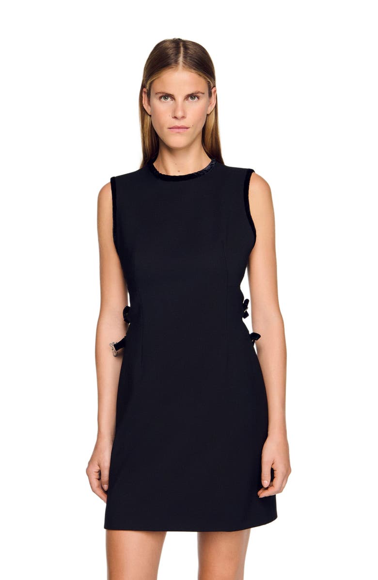 SANDRO Short dress with cutouts, Alternate, color, Black