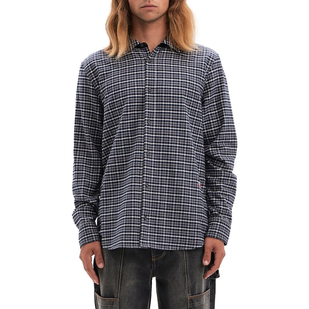 VAYDER VAYDER PRESTON PLAID COTTON & SILK FLANNEL BUTTON-UP SHIRT