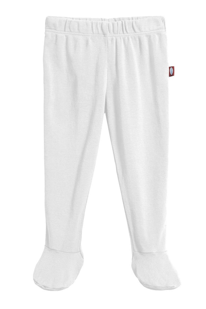 Baby Unisex Organic 100% Cotton Soft Footed Baby Pants, Main, color, White