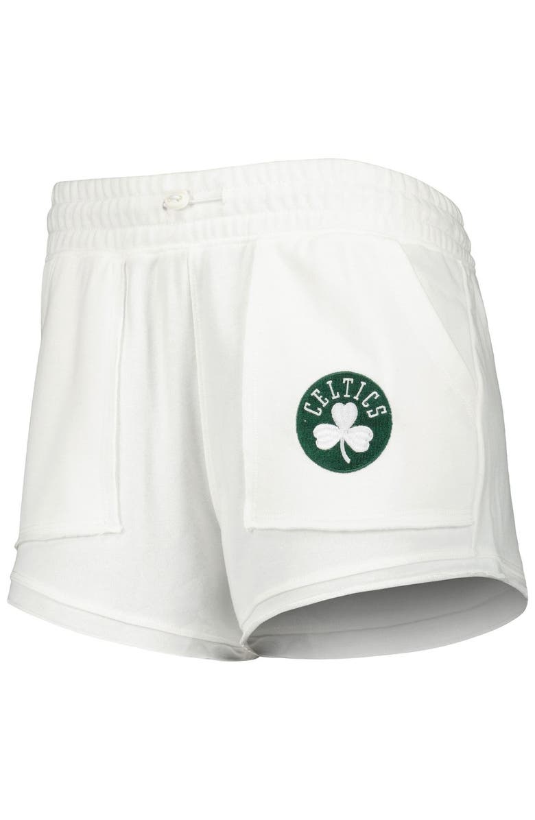 CONCEPTS SPORT Women's Concepts Sport White Boston Celtics Sunray Shorts, Alternate, color,
