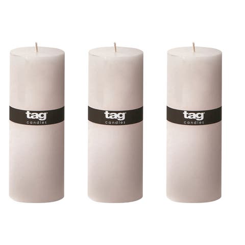 Chapel White Pillar Paraffin Wax Candle Set of 3 Unscented