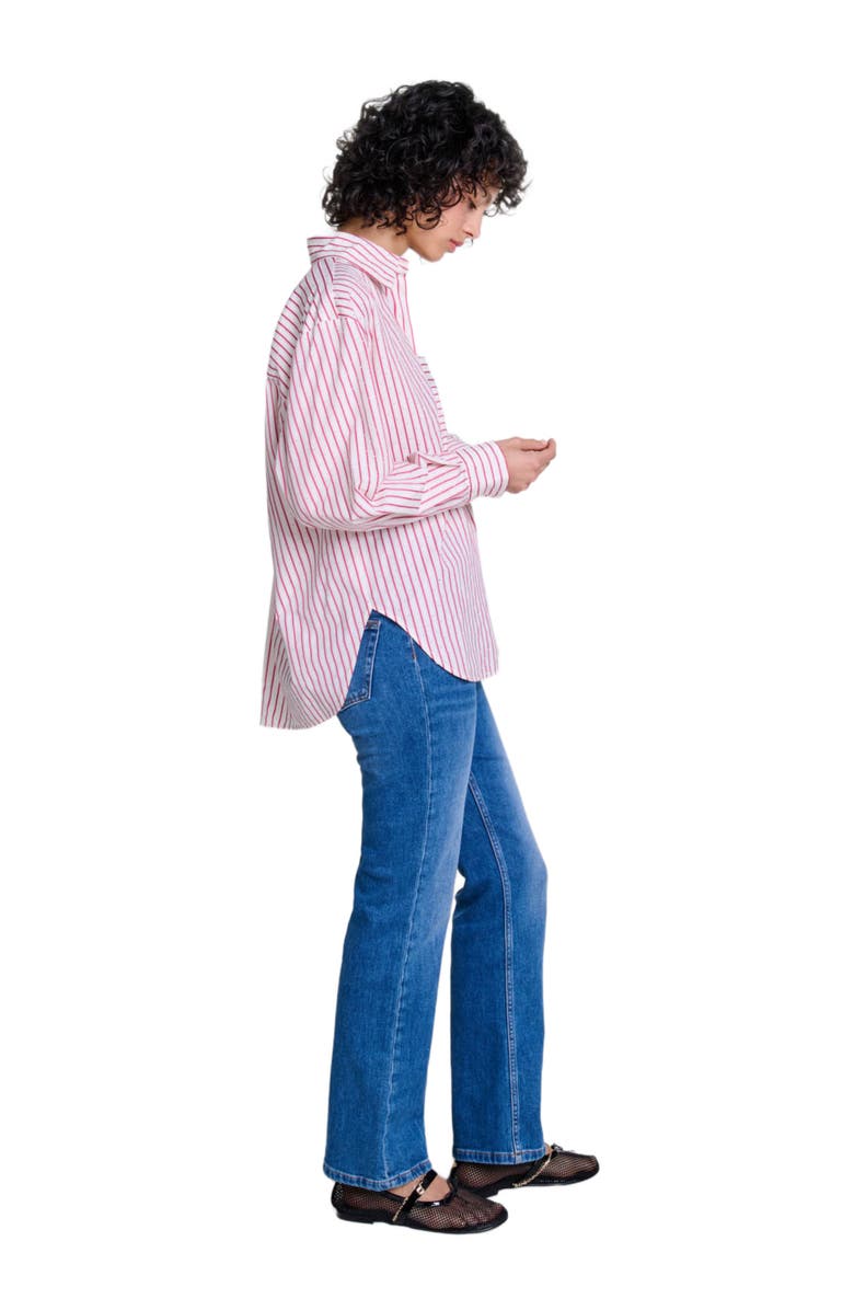 maje Striped rhinestone shirt, Alternate, color, 