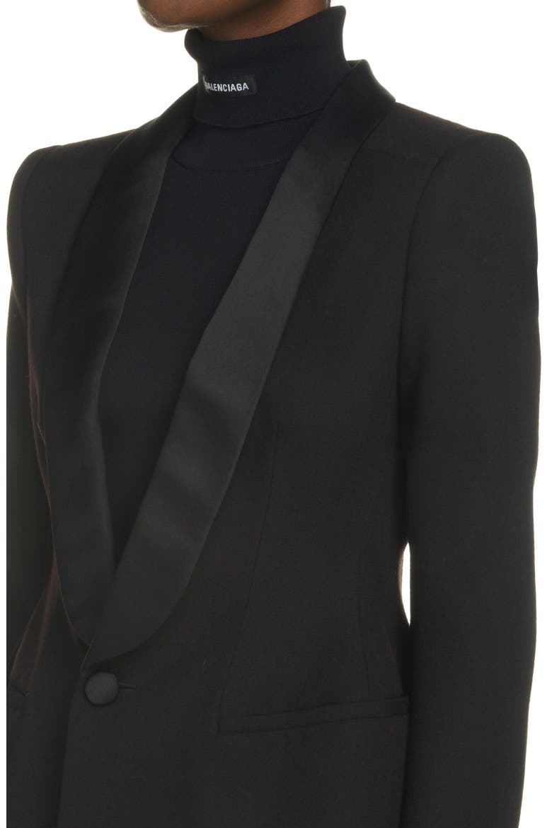 Hourglass Wool Tuxedo Jacket, Alternate, color, BLACK