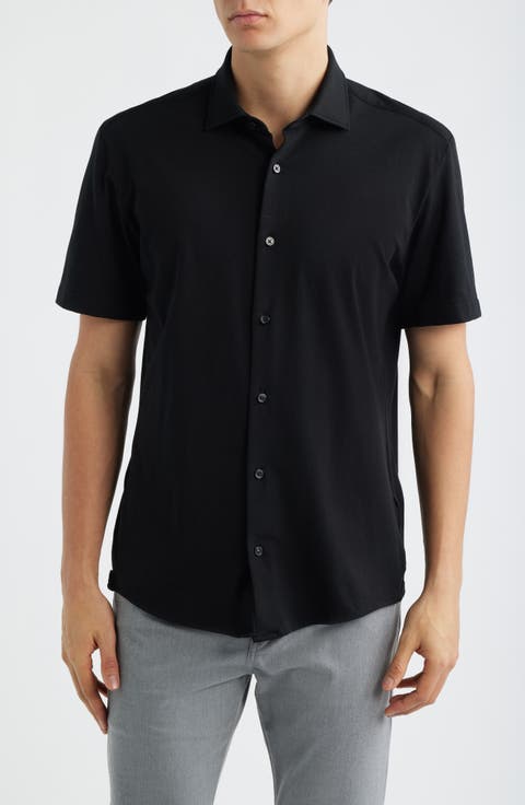 Roan Knit Short Sleeve Button-Up