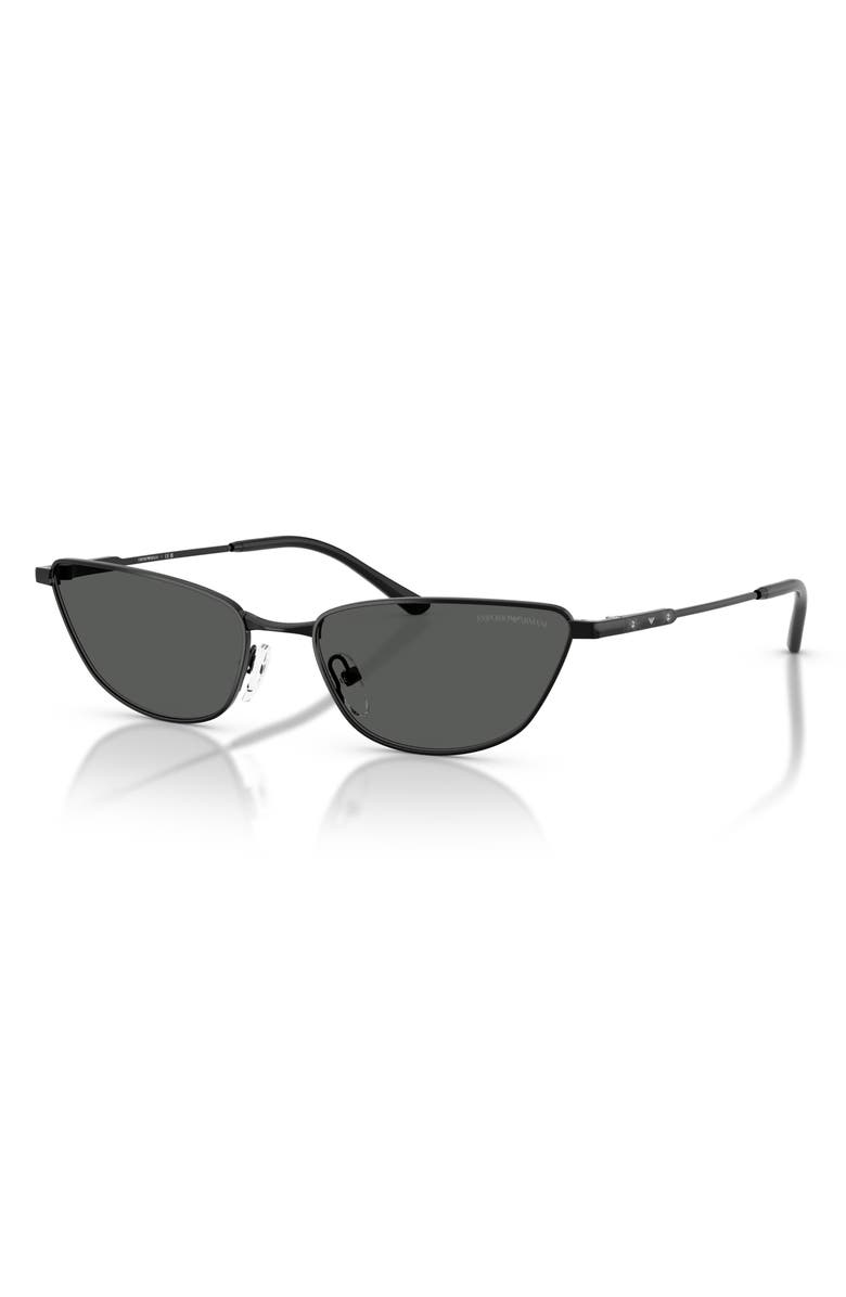 Emporio Armani 55mm Cat Eye Sunglasses, Alternate, color, Shiny Black / Dark Grey