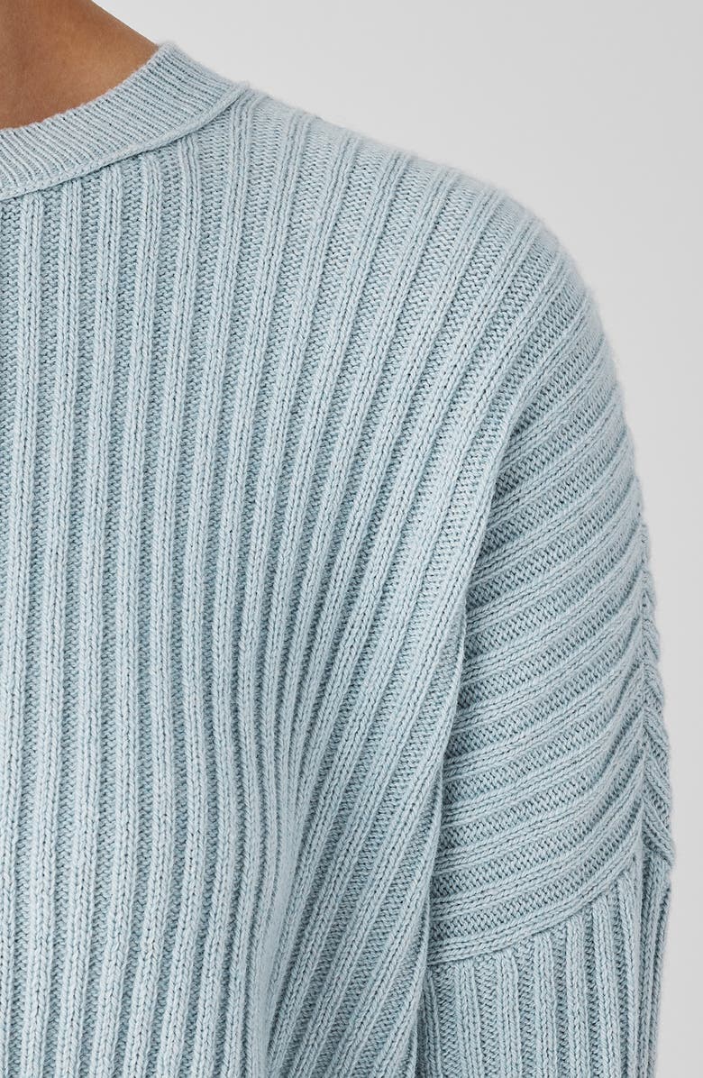 Eileen Fisher Organic Cotton Blend Rib Sweater, Alternate, color, Frost