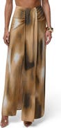 JLUXLABEL Abstract Print Drape Front Maxi Skirt