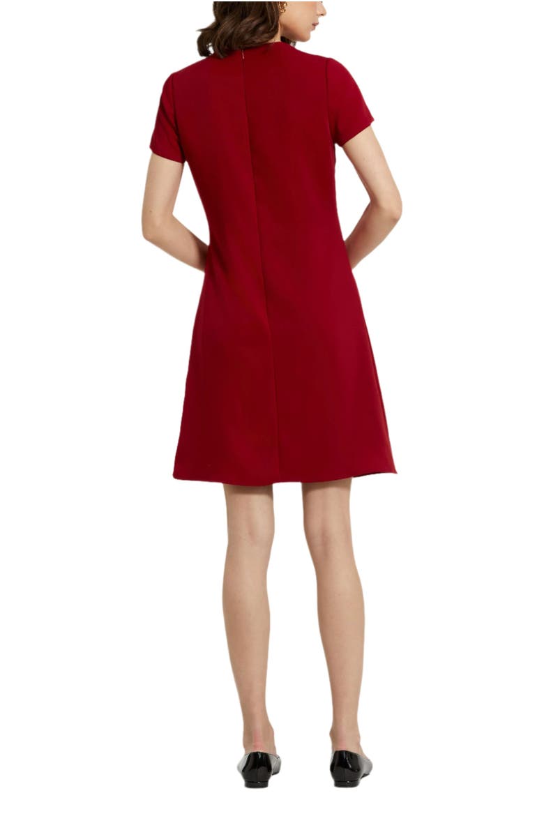 Crepe Cap Sleeve Mini Dress With 3D Flower Details, Alternate, color, Garnet