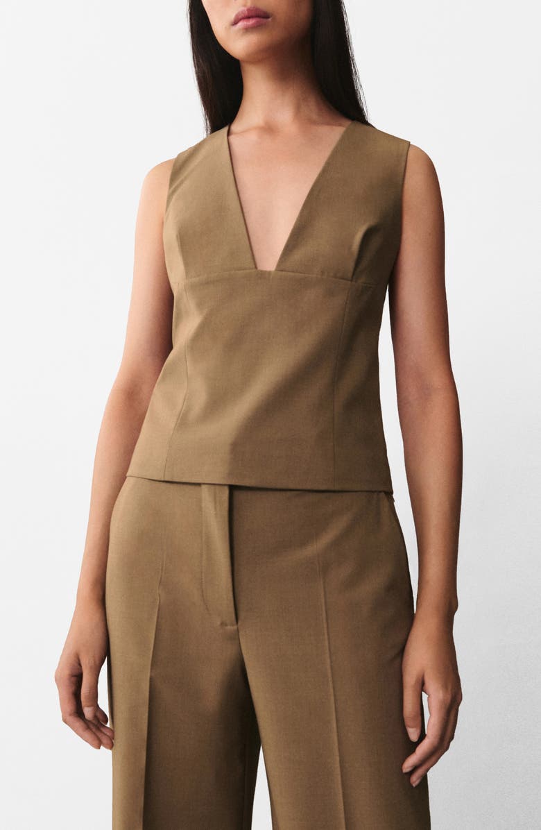 MANGO Deep V-Neck Tank, Main, color,