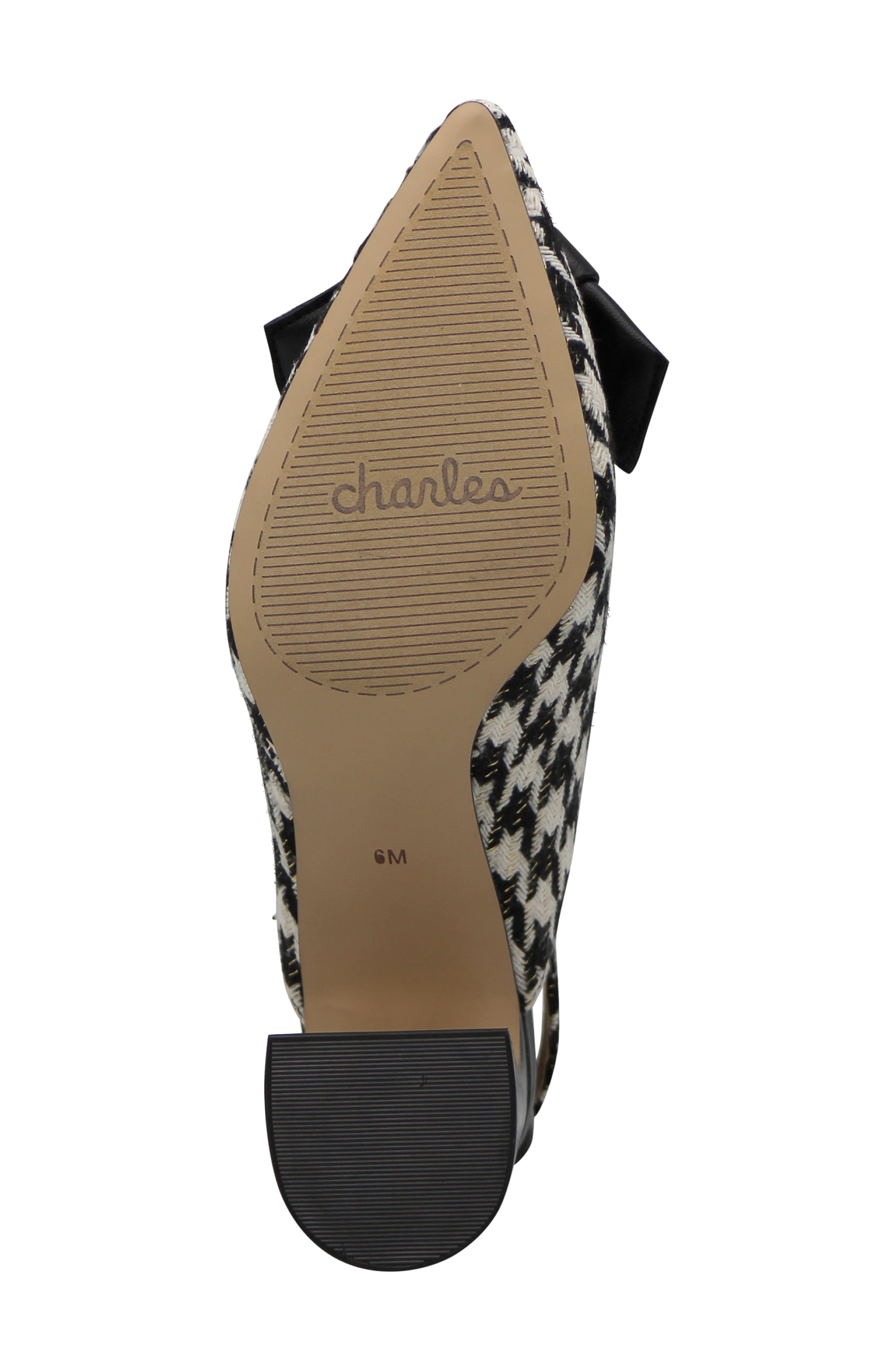 Charles by Charles David Aerinne Slingback Pointed Toe Pump, Alternate, color, Black Off White