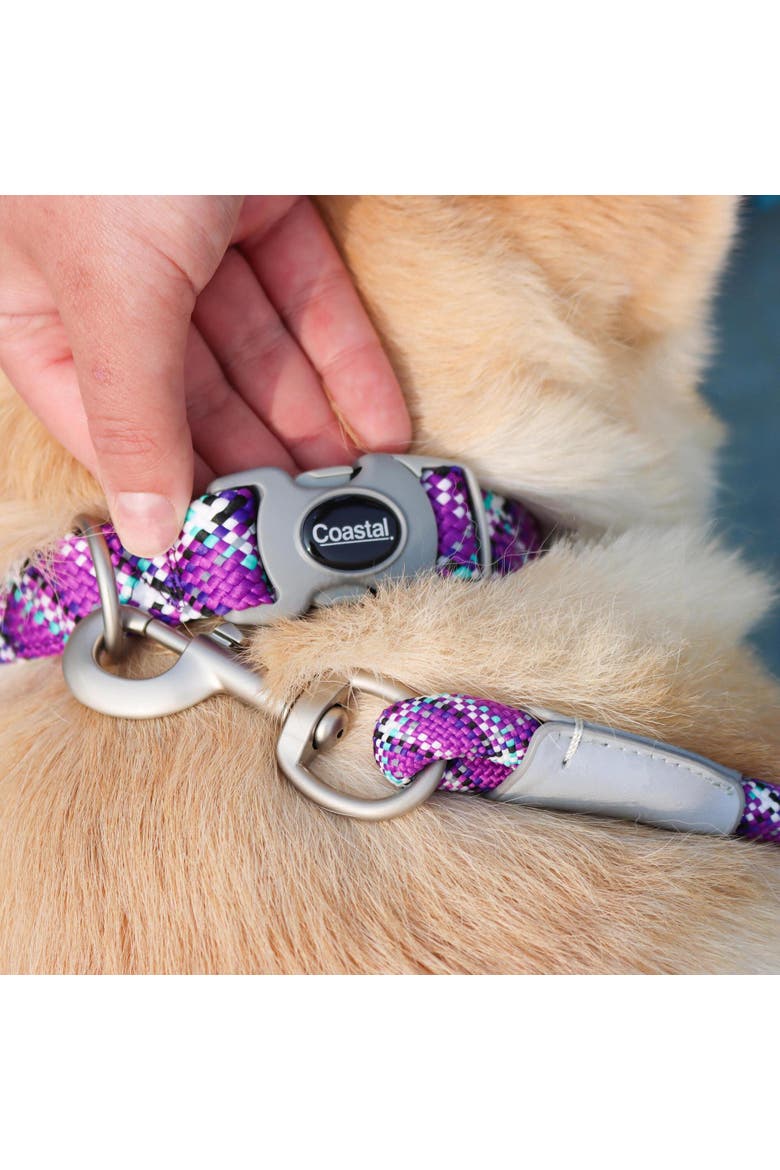 Active Woven Reflective Dog Collar, Small 5/8 Inch, Adjustable, Alternate, color, Purple