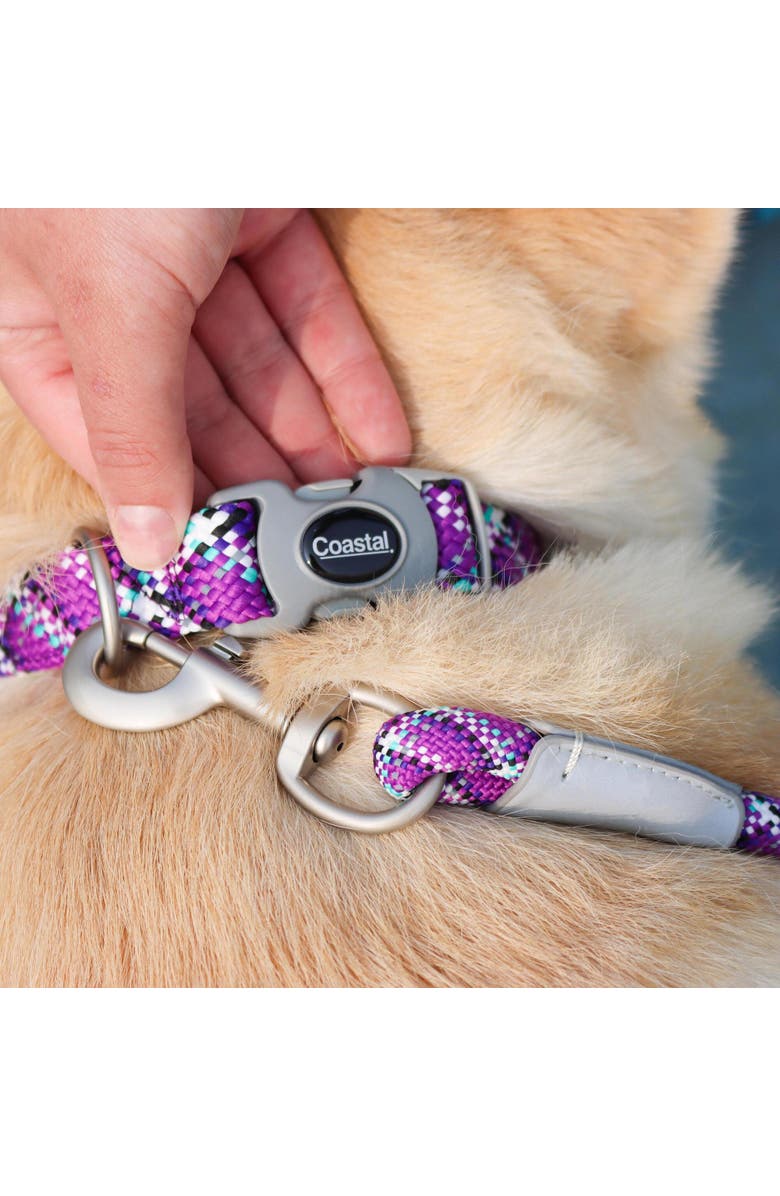 Pro Active Woven Reflective Dog Collar, Crossed, Small, 5/8 Inch, Alternate, color, Multicolored