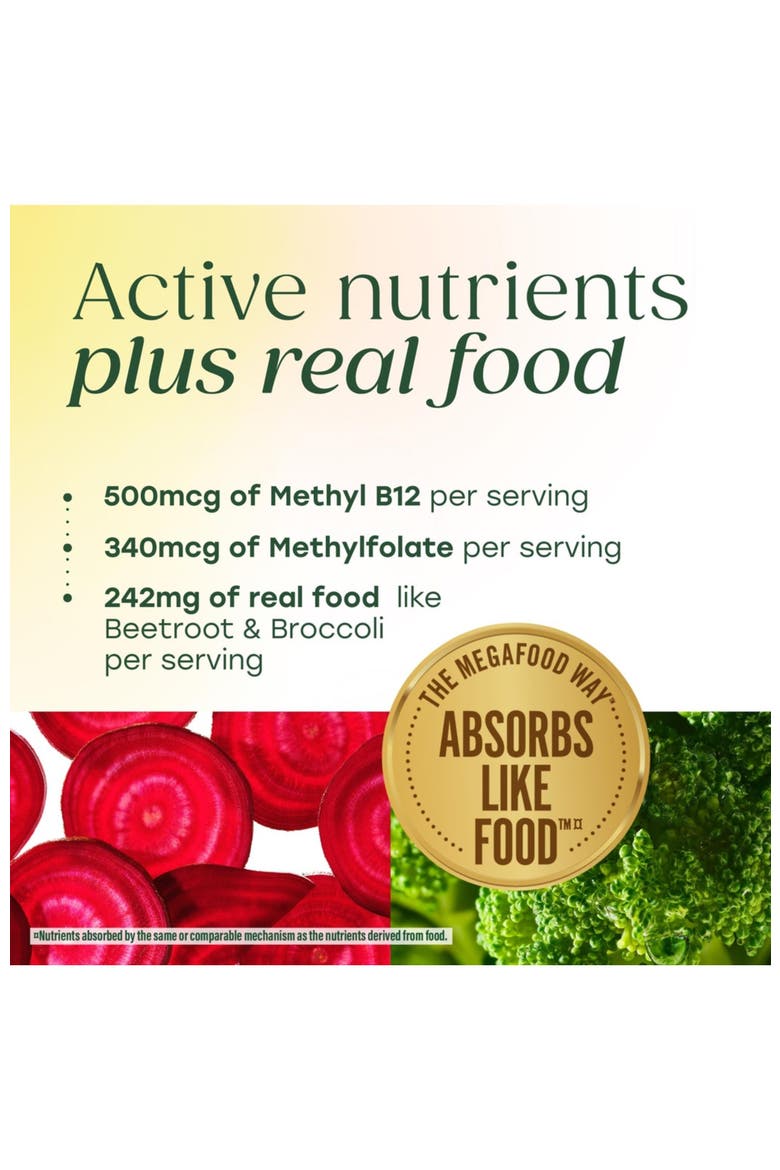 Methyl B12, Vegan Vitamin B12, Vitamin B6 & Methyl Folate for Women & Men, 60 Mini Tablets, Alternate, color, None