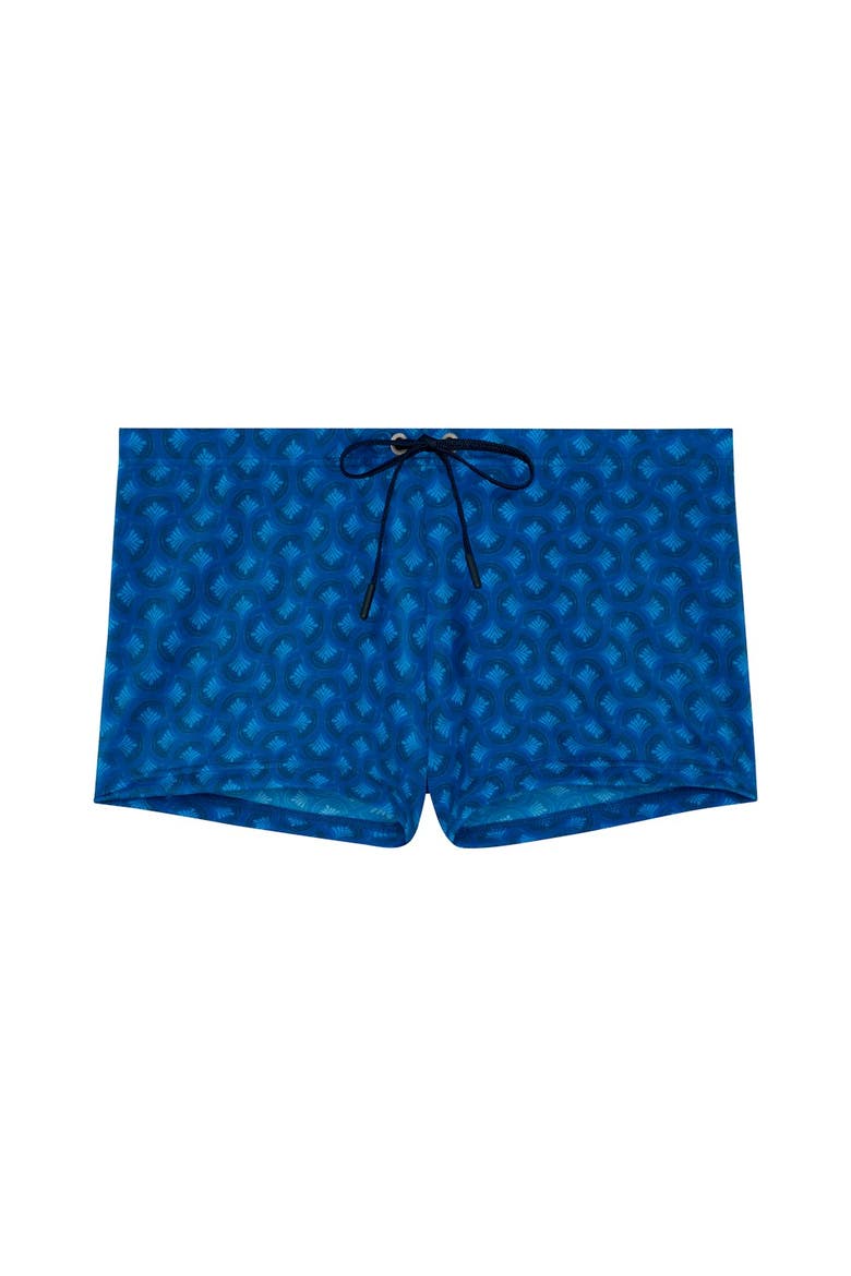 Trinacria Swim Shorts, Main, color, Navy Print