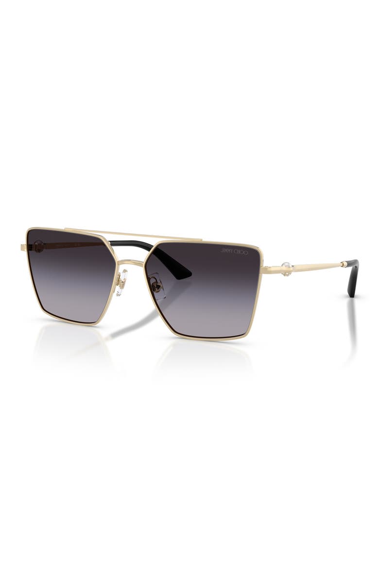 Joss 58mm Gradient Square Sunglasses, Alternate, color, PALE GOLD / GREY GRADIENT