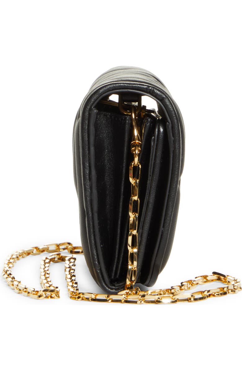 Moschino Matelassé Leather Wallet on a Chain, Alternate, color,