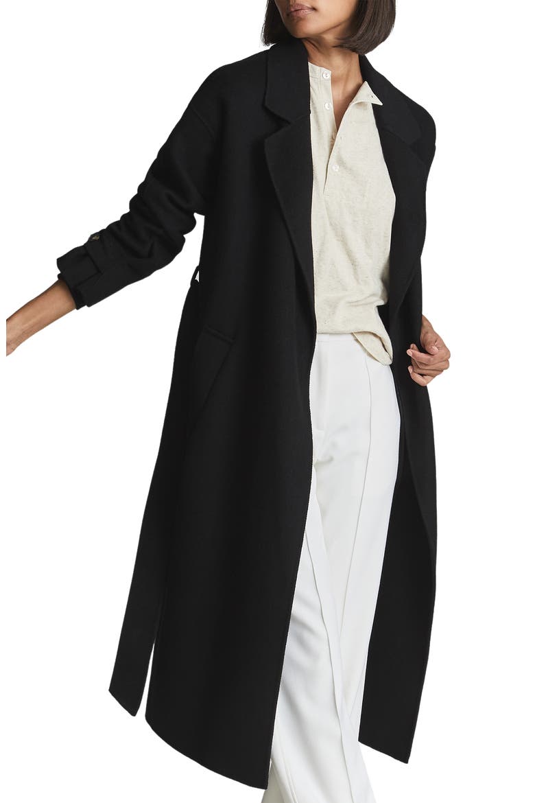 Olive Oversize Wool Blend Coat, Alternate, color, BLACK